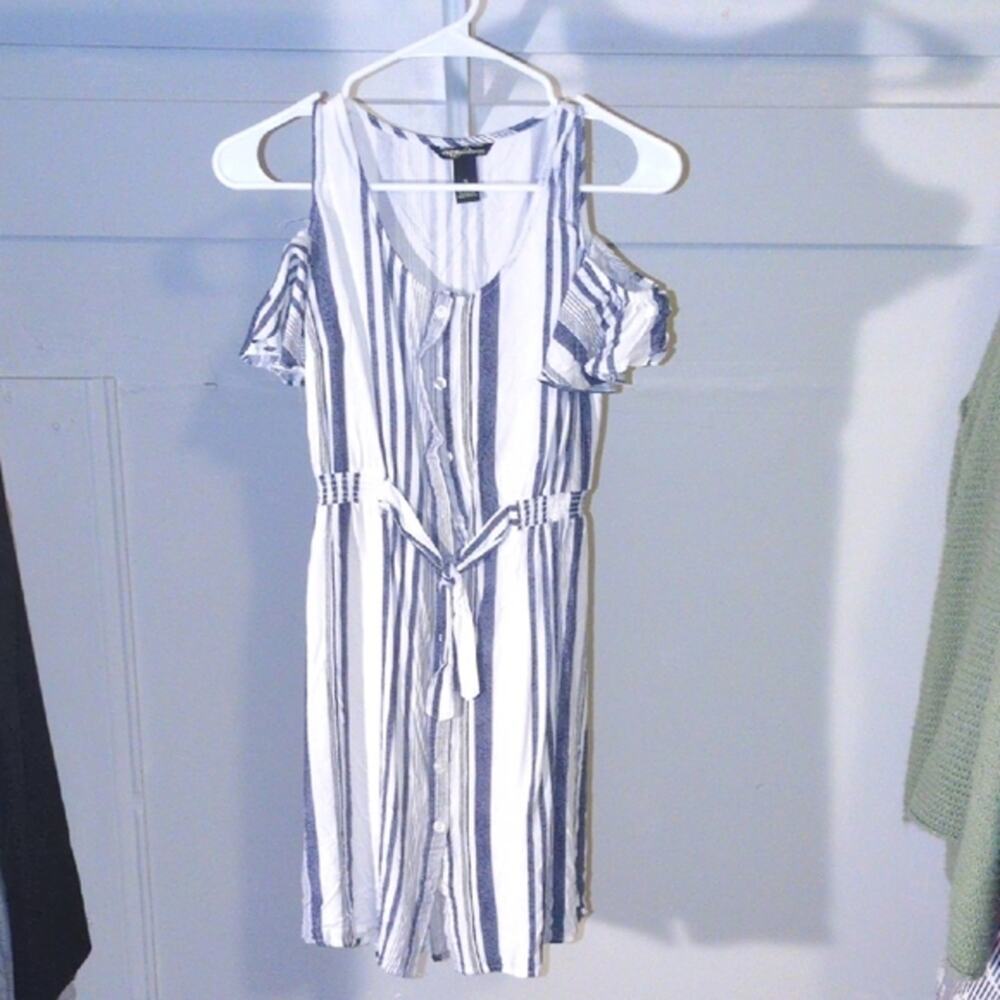 Striped Cold Shoulder Dress